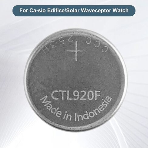 بطارية CTL920F الأصلية القابلة لإعادة الشحن بالطاقة الشمسية بقدرة 5.5 مللي أمبير/2.3 فولت لساعة Casio Edifice/Solar Waveceptor - متوافقة مع النماذج التي تعمل بالطاقة الشمسية in Kuwait