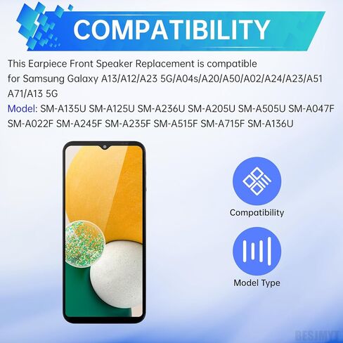 سماعة الأذن الأمامية استبدال وحدة مكبر الصوت جزء إصلاح قطعة الأذن بديلة لهاتف Samsung Galaxy A13 A12 A23 5G A04s A20 A50 A02 A24 A23 A51 A71 A13 5G in Kuwait