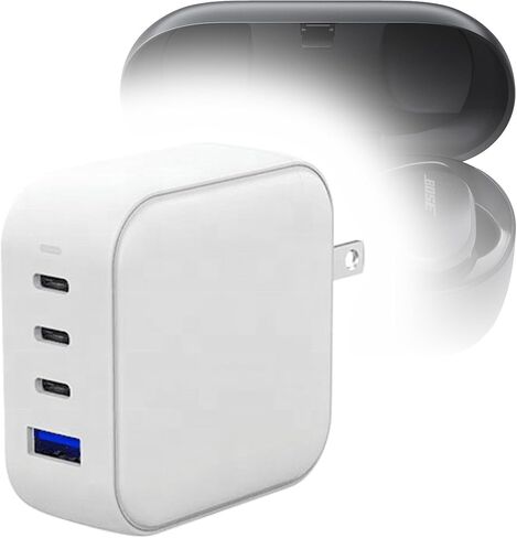 شاحن BoxWave متوافق مع سماعات الأذن Bose QuietComfort - PD miniCube (100W)، 100W 3 PD Port Wall Charger International - شتاء أبيض in Kuwait
