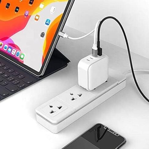شاحن BoxWave متوافق مع سماعات الأذن Bose QuietComfort - PD miniCube (100W)، 100W 3 PD Port Wall Charger International - شتاء أبيض in Kuwait