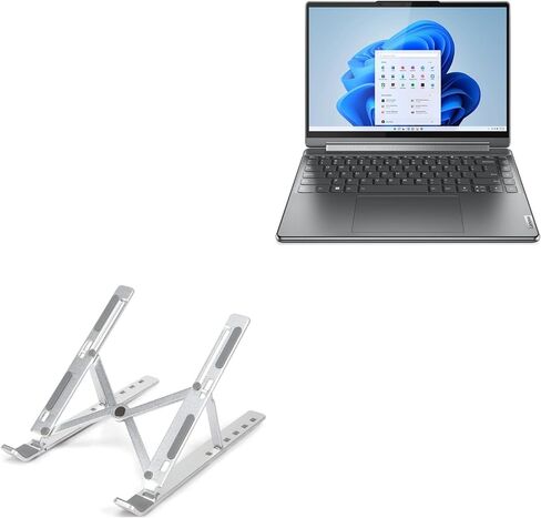 حامل BoxWave وحامل متوافق مع Lenovo Yoga 9i (14 بوصة - 82LU) - حامل QuickSwitch صغير الحجم، حامل قابل للطي متعدد الزوايا قابل للطي - فضي معدني in Kuwait