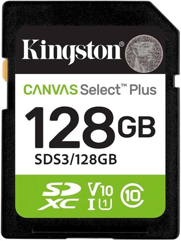 مجموعة بطاقة ذاكرة Kingston 128GB Canvas Select Plus UHS-I SDXC مع قارئ بطاقات (3 عناصر) in Kuwait