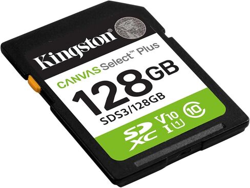 مجموعة بطاقة ذاكرة Kingston 128GB Canvas Select Plus UHS-I SDXC مع قارئ بطاقات (3 عناصر) in Kuwait