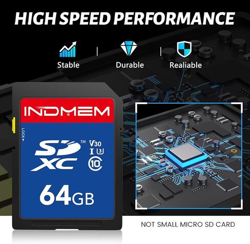 SD Card 64GB, 8-Pack UHS-I Class 10 MLC Flash Memory Card, High-Speed Secure Digital Cards for Cameras, Trail Camera DSLR, Action Cams - Reliable Storage in Kuwait