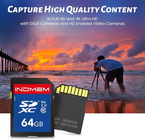 SD Card 64GB, 8-Pack UHS-I Class 10 MLC Flash Memory Card, High-Speed Secure Digital Cards for Cameras, Trail Camera DSLR, Action Cams - Reliable Storage in Kuwait
