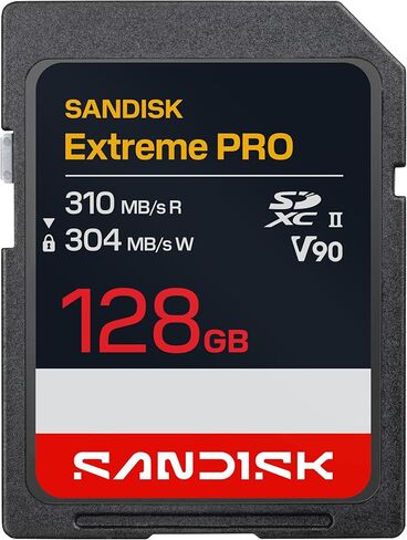 SANDISK 128GB Extreme PRO SD UHS-II V90 Memory Card - Up to 310MB/s Read speeds, up to 304MB/s Write speeds, 8K, IP68 Water and dust Resistant - SDSDXDE-128G-GN4IN in Kuwait