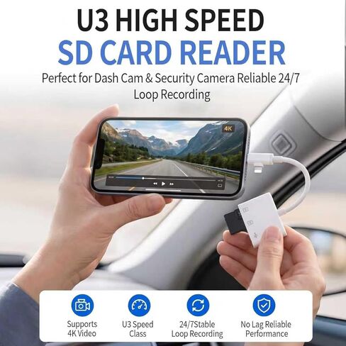 عبوتان من بطاقة Micro SD بسعة 128 جيجابايت مع قارئ 3 في 1 من النوع C، وبطاقة TF U3 V30 عالية التحمل لكاميرا Dash Cam، Wyze، Blink، كاميرا الأمان، وضع Tesla Sentry، تشغيل الفيديو والهاتف بدقة 4K لهاتف iPhone 15/16 Android in Kuwait
