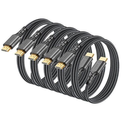 كابل HDMI 8K 5 حزم 6 أقدام، سلك HDMI 2.1 كابل مجدول فائق السرعة 48 جيجابت في الثانية، يدعم 8K@60 هرتز و4K@240 هرتز/165/144 هرتز، HDR، eARC، VRR، متوافق مع PS4/PS5، Xbox Series X، Switch، الكمبيوتر الشخصي، الشاشة in Kuwait