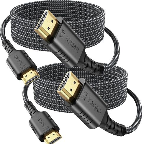 8K HDMI Cable 5-Pack 6FT, HDMI 2.1 Cord 48Gbps Ultra High Speed Braided Cable, Supports 8K@60Hz & 4K@240Hz/165/144Hz, HDR, eARC, VRR, Compatible with PS4/PS5, Xbox Series X, Switch, PC, Monitor in Saudi Arabia
