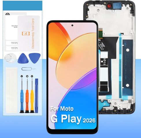 Original for Motorola Moto G Play 5G 2026 Screen Replacement XT2615-1 6.7" LCD Display Touch Digitizer Assembly with Tools - Black with Frame in Kuwait