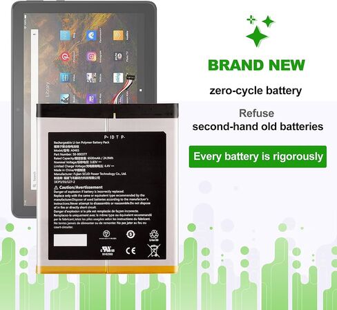 58-000377 3.83V 6500mAh Battery, Compatible with HD 10 (11th Gen) &Fire HD 10 Plus T76N2B T76N2P,Comes with a Battery Installation Tool in Kuwait