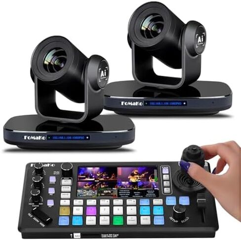 كاميرا FoMaKo 30X بصري + 16X تكبير رقمي PTZ، تتبع تلقائي 1080P 60 إطارًا في الثانية AI مع تكبير تلقائي ذكي، لمسابقات الرقص أو العروض الموسيقية البث المباشر (K30X2+KC800) in Kuwait