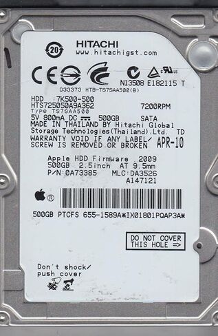 HTS725050A9A362, PN 0A73385, MLC DA3526, Hitachi 500GB SATA 2.5 Hard Drive (Renewed) in Kuwait