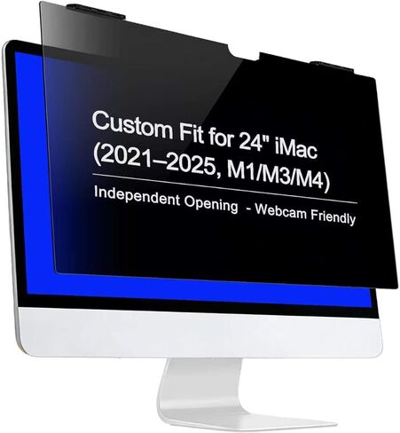 24 Inch Hanging Computer Privacy Screen Protector Compatible with 24-inch iMac (2021-2024, M1/M3/M4) - Anti Spy Anti Glare Blue Light Filter Shield, Reusable & Removable (iMac 24 inch（2021-2024）) in Kuwait