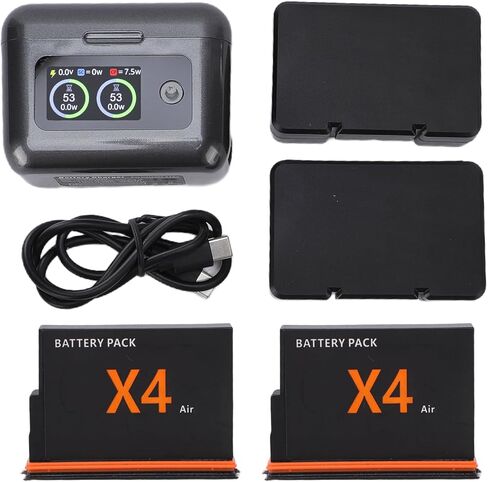 EBTOOLS 360 X4 Air Batteries and Charge Hub, 2 Pack 2050mAh Replacement Battery, Dual Charging Case with LCD Display, Storage Case, for 360 x4 Air Camera in Kuwait