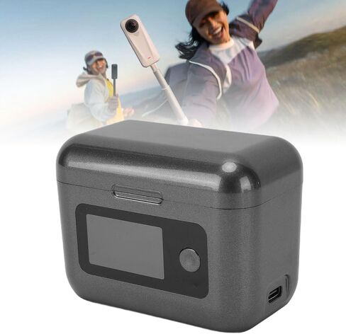 EBTOOLS 360 X4 Air Batteries and Charge Hub, 2 Pack 2050mAh Replacement Battery, Dual Charging Case with LCD Display, Storage Case, for 360 x4 Air Camera in Kuwait