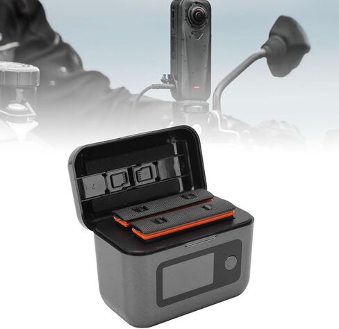 EBTOOLS 360 X4 Air Batteries and Charge Hub, 2 Pack 2050mAh Replacement Battery, Dual Charging Case with LCD Display, Storage Case, for 360 x4 Air Camera in Kuwait