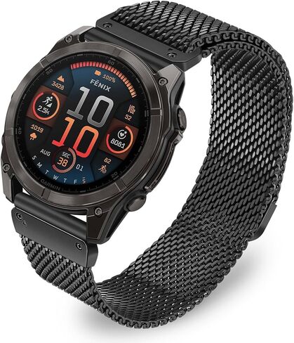 سوار Dhwazz لـ Fenix ​​8 51 مم / 7X / 6X Pro / 5X Plus للرجال، 26 مم حزام من الفولاذ المقاوم للصدأ سريع التركيب، أربطة مغناطيسية ميلانو متينة لـ Garmin Instinct 3 50 مم / Epix Pro (الجيل 2) 51 مم in Kuwait