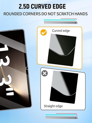 واقي شاشة لجهاز Honor Magic Pad 3/3 Pro Android 15 Tablet 13.3 بوصة، طبقة من الزجاج المقوى 9H لجهاز MagicPad3/MagicPad 3 Pro، سهل التركيب، بدون فقاعات، عبوتان in Kuwait