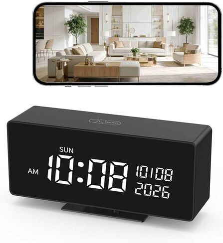 Wireless Security Mini Camera–Indoor Security Camera, Nanny Camera with 1080P HD Video,AI Motion Alerts,Digital Clock, Night Vision, 5G&2.4G, Bluetooth Setup,Local & Cloud Storage in Kuwait