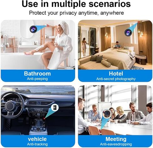 Hidden Camera Detector with Infrared Light Scan, GPS Tracker & Wireless Bug Finder – Detects Pinhole Cameras, 5G Signals, Long Battery Life, Privacy Protection for Hotel, Car, Dressing Room in Kuwait