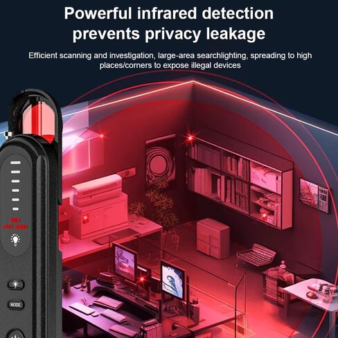 Hidden Camera Detector with Infrared Light Scan, GPS Tracker & Wireless Bug Finder – Detects Pinhole Cameras, 5G Signals, Long Battery Life, Privacy Protection for Hotel, Car, Dressing Room in Kuwait