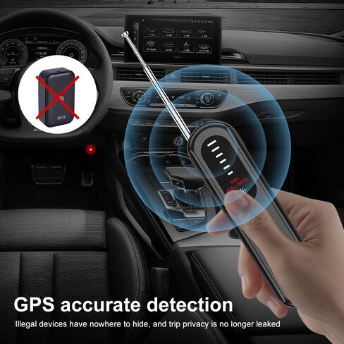 Hidden Camera Detector with Infrared Light Scan, GPS Tracker & Wireless Bug Finder – Detects Pinhole Cameras, 5G Signals, Long Battery Life, Privacy Protection for Hotel, Car, Dressing Room in Kuwait