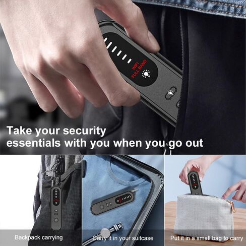 Hidden Camera Detector with Infrared Light Scan, GPS Tracker & Wireless Bug Finder – Detects Pinhole Cameras, 5G Signals, Long Battery Life, Privacy Protection for Hotel, Car, Dressing Room in Kuwait