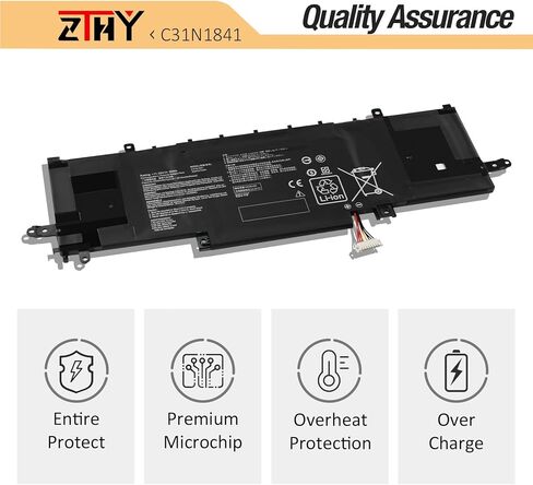 ZTHY C31N1841 استبدال بطارية الكمبيوتر المحمول Asus ZenBook UM433 UM433D UM433DA UM433IQ UM434 UM434DA Q427 Q427F Q427FL UX334 UX334FA UX334FL UX434 UX434FA UX434FL UX463 UX463F UX463FA 11.55 فولت 50 وات في الساعة in Kuwait