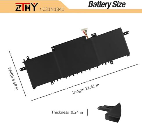 ZTHY C31N1841 استبدال بطارية الكمبيوتر المحمول Asus ZenBook UM433 UM433D UM433DA UM433IQ UM434 UM434DA Q427 Q427F Q427FL UX334 UX334FA UX334FL UX434 UX434FA UX434FL UX463 UX463F UX463FA 11.55 فولت 50 وات في الساعة in Kuwait