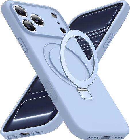 SKYLMW متوافق مع حافظة iPhone 17 Pro Max مع حامل مغناطيسي غير مرئي متوافق مع حافظات هواتف iPhone 17 Pro Max المصنوعة من السيليكون المضاد للصدمات والمختبرة ضد السقوط العسكري للنساء والرجال 6.9 بوصة، أرجواني in Kuwait