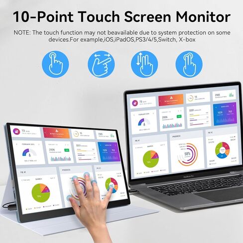 شاشة عرض محمولة تعمل باللمس مقاس 10.5 بوصة OLED 2.5K، DCI-P3 بنسبة 100%، لمحول Windows Android in Kuwait