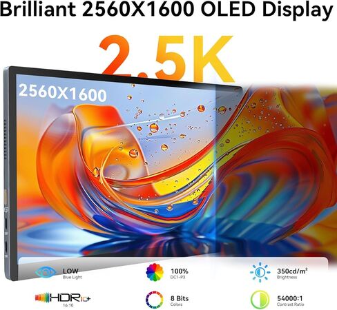 شاشة عرض محمولة تعمل باللمس مقاس 10.5 بوصة OLED 2.5K، DCI-P3 بنسبة 100%، لمحول Windows Android in Kuwait