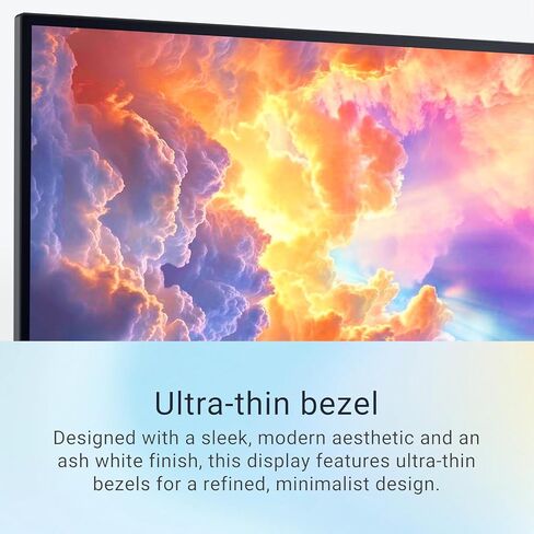 Dell 27" 4K UHD Monitor, IPS Display, 120Hz, 99% sRGB Color Gamut, Built-in Speakers, AMD FreeSync, Low Blue Light Technology, USB-C, Adjustable Stand(Tilt|Pivot|Height|Swivel) - Ash White in Kuwait