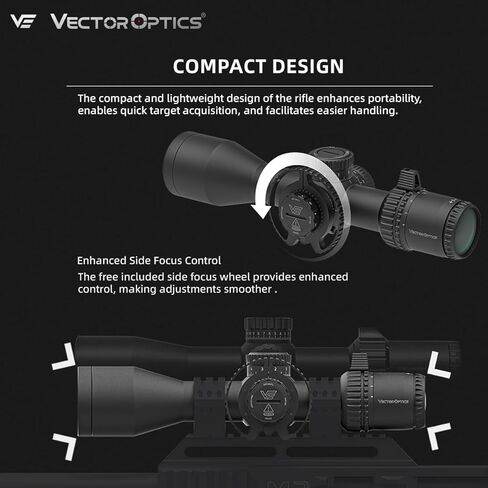 ناقلات البصريات Veyron Genii HD 4-16x44mm 30mm أنبوب الأشعة تحت الحمراء التكتيكية المستوى البؤري الأول Riflescope، شبكاني ميل مضيئة، قفل البرج، التركيز الجانبي لبنادق الهواء المدمجة والأسلحة النارية خفيفة الوزن، SCFF-73 in Kuwait