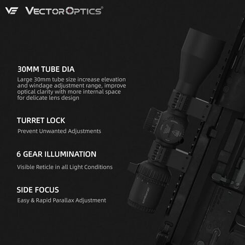 ناقلات البصريات Veyron Genii HD 4-16x44mm 30mm أنبوب الأشعة تحت الحمراء التكتيكية المستوى البؤري الأول Riflescope، شبكاني ميل مضيئة، قفل البرج، التركيز الجانبي لبنادق الهواء المدمجة والأسلحة النارية خفيفة الوزن، SCFF-73 in Kuwait