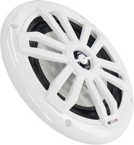 Rockville RGHR2 Bundle: Marine Gauge Hole Receiver with Bluetooth USB Radio Wired Remote, Pair MB Quart NF1-116SW 6.5-in 2-Way Ultra Slim Marine Speakers White, 2-Items in Kuwait