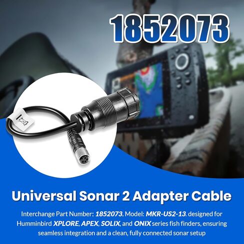كابل محول MKR-US2-13 Universal Sonar 2 لـ Humminbird XPLORE، APEX، SOLIX، Onix Fish Finders، يدعم DualBeam Plus & 2D Sonar لمحركات التصيد المجهزة US2، استبدال # 1852073 in Kuwait