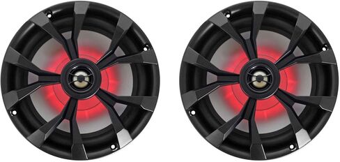 حزمة Rockville RKL80MB Black Marine: (4) مكبرات صوت للقارب 8 بوصة 900 وات ثنائية الاتجاه مع مصابيح LED، (4) MAC80B 7.7 بوصة حاويات مكبر صوت برجية من الألومنيوم الأسود، مقاومة للماء، للقوارب، 8 عناصر in Kuwait