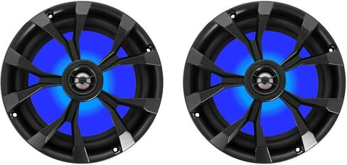 حزمة Rockville RKL80MB Black Marine: (4) مكبرات صوت للقارب 8 بوصة 900 وات ثنائية الاتجاه مع مصابيح LED، (4) MAC80B 7.7 بوصة حاويات مكبر صوت برجية من الألومنيوم الأسود، مقاومة للماء، للقوارب، 8 عناصر in Kuwait