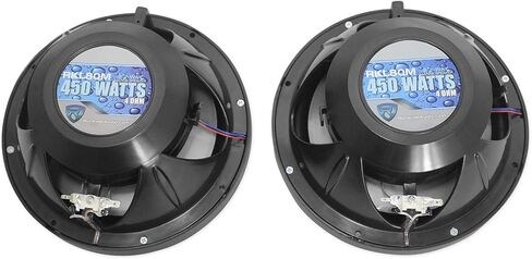 حزمة Rockville RKL80MB Black Marine: (4) مكبرات صوت للقارب 8 بوصة 900 وات ثنائية الاتجاه مع مصابيح LED، (4) MAC80B 7.7 بوصة حاويات مكبر صوت برجية من الألومنيوم الأسود، مقاومة للماء، للقوارب، 8 عناصر in Kuwait