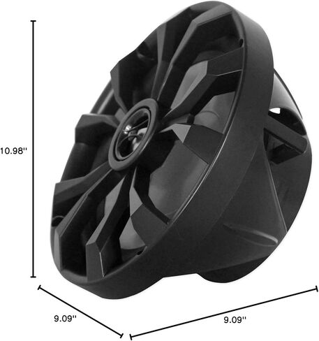 حزمة Rockville RKL80MB Black Marine: (4) مكبرات صوت للقارب 8 بوصة 900 وات ثنائية الاتجاه مع مصابيح LED، (4) MAC80B 7.7 بوصة حاويات مكبر صوت برجية من الألومنيوم الأسود، مقاومة للماء، للقوارب، 8 عناصر in Kuwait