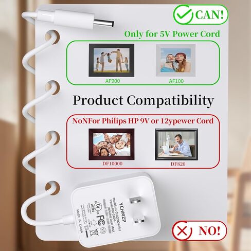 5V Power Cord for Aura Carver AF900 AF100,Compatible with SR-A30502000U2 Power Adapter Supply with 4.9Ft Power Cord in Kuwait
