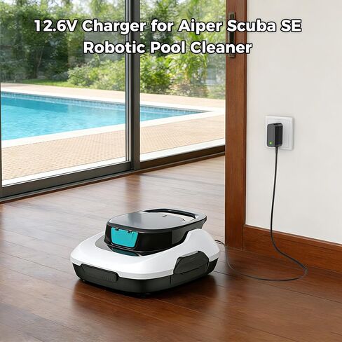 12.6V Charger for Aiper Scuba SE 10.8V Li-ion Battery Automatic Pool Vacuum Robot Power Cord for Aiper Replacement Parts Smart Pool Cleaner Robot Charger in Kuwait