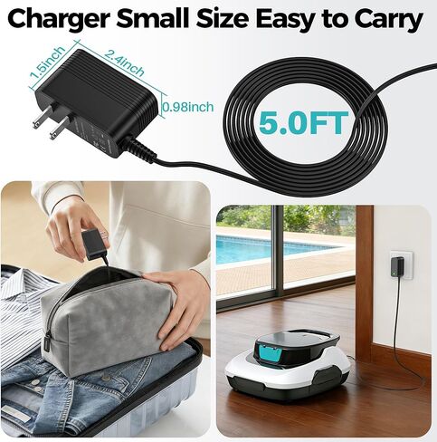 12.6V Charger for Aiper Scuba SE 10.8V Li-ion Battery Automatic Pool Vacuum Robot Power Cord for Aiper Replacement Parts Smart Pool Cleaner Robot Charger in Kuwait