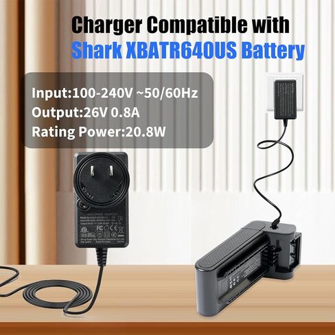شاحن بطارية 26 فولت لبطارية Shark XBATR640US 21.6 فولت، بديل لبطارية Shark XBATR640US سلك شحن مزود الطاقة in Kuwait