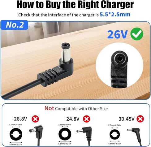 شاحن بطارية 26 فولت لبطارية Shark XBATR640US 21.6 فولت، بديل لبطارية Shark XBATR640US سلك شحن مزود الطاقة in Kuwait