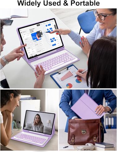 Keyboard Case for Samsung Galaxy Tab S10 FE+ Plus 13.1'' 2025, Galaxy Tablet S10FE+ Case with Backlit Keyboard, 7-Color Backlight Keypad with S Pen Holder for Samsung Tab S10FE Plus 13.1 Inch, Purple in Kuwait
