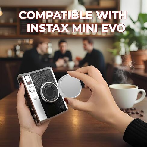 غطاء العدسة Instax Evo متوافق مع كاميرا Fuji Instax Mini Evo، غطاء واقٍ من سبائك الألومنيوم مع جزء داخلي متدفق، لون فضي لمنع الغبار والخدوش in Kuwait