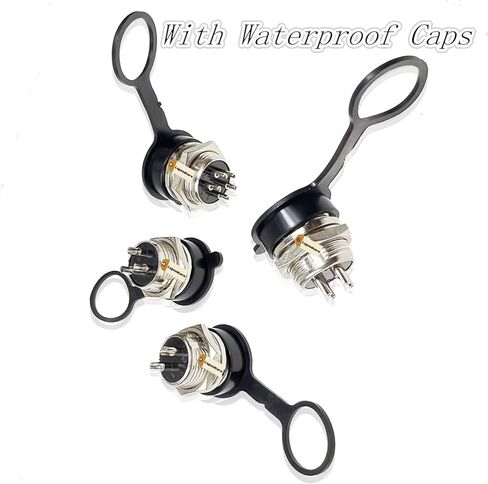 Lsgoodcare 60Pcs 2Pin 3Pin 4Pin 5Pin 6Pin 12mm GX12 Thread Male Female Panel Metal Aviation Wire Connector Plug Assortment Kit with Aviation Caps in Kuwait